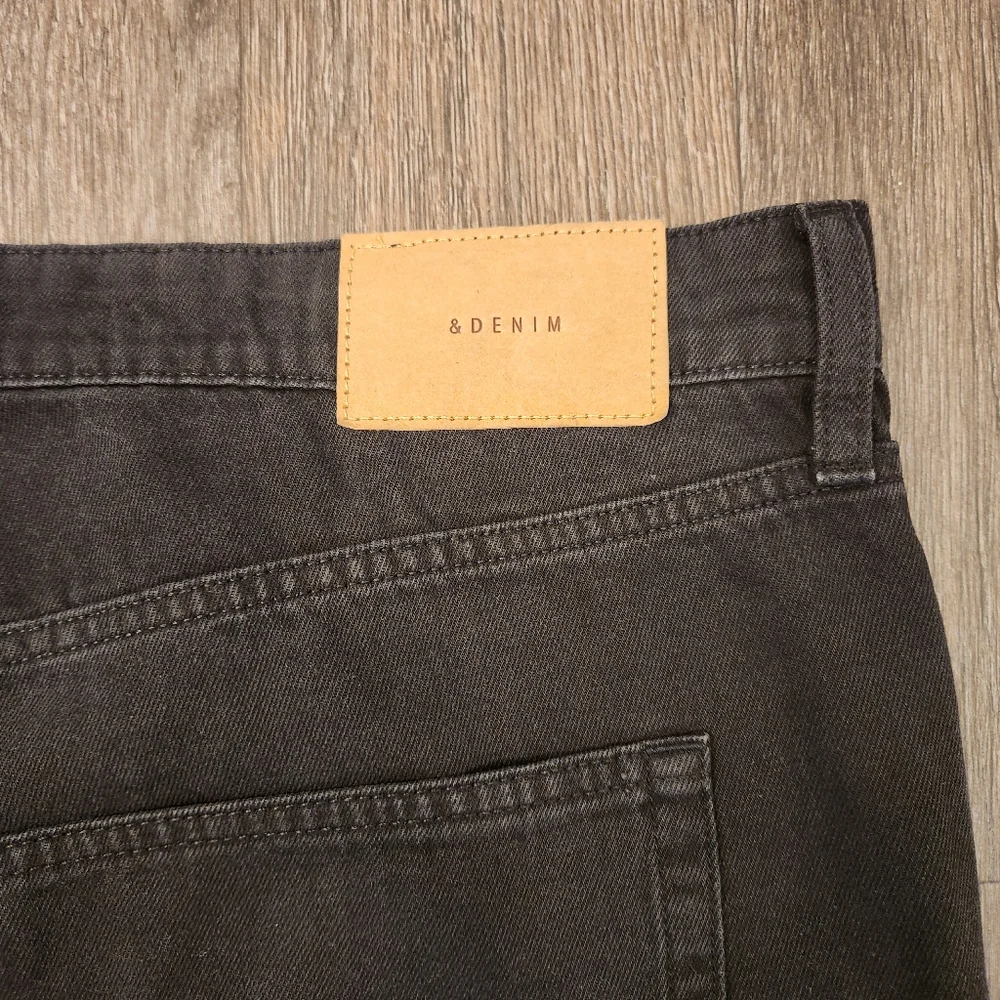 & Denim Black Womens Jeans , Ladies Jeans, Size 18, Loose Straight, High Waist - Picture 6 of 6